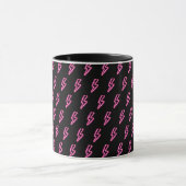 Rosa Neon-Blitz-Muster Tasse (Zentrum)
