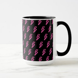 Rosa Neon-Blitz-Muster Tasse