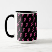 Rosa Neon-Blitz-Muster Tasse (Links)
