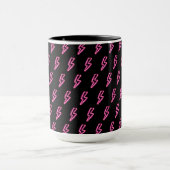 Rosa Neon-Blitz-Muster Tasse (Zentrum)