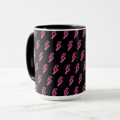 Rosa Neon-Blitz-Muster Tasse (Vorderseite Links)