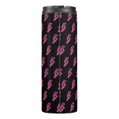 Rosa Neon-Blitz-Muster Thermosbecher (Rückseite)