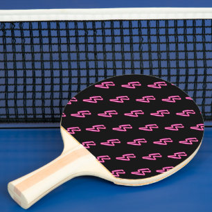Rosa Neon-Blitz-Muster Tischtennis Schläger