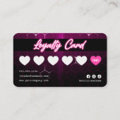 Rosa Neon Hair Stylist Kreditkarte Loyalität Karte (Rückseite)