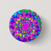 Rosa Neon Rainbow Eye Button (Vorderseite)