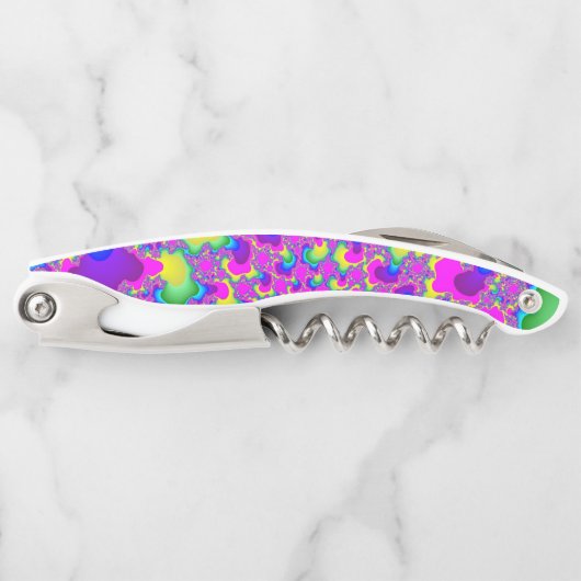 Rosa Neon Rainbow Eye Kellnermesser (Vorderseite)