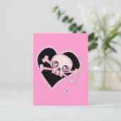 Rosa Neon Skull Postkarte (Stehend Vorderseite)