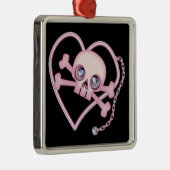 Rosa Neon Skull Silbernes Ornament (Rechts)