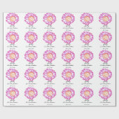 Rosa Neongeburtstag des Sonnenblume-Bonbon-16 Geschenkpapier (Flach)