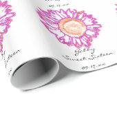 Rosa Neongeburtstag des Sonnenblume-Bonbon-16 Geschenkpapier (Rolleneckpunkt)