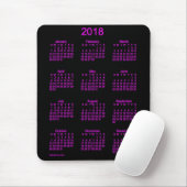 Rosa Neonkalender 2018 durch Janz Mausunterlage Mousepad (Mit Mouse)