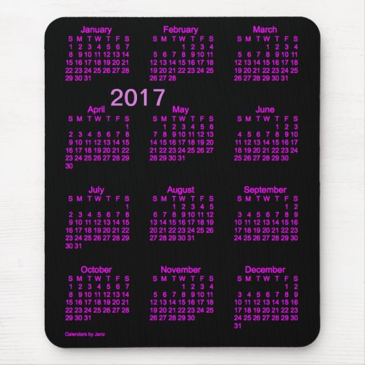 Rosa Neonkalender des Großdruck-2017 durch Janz Mousepad (Vorne)