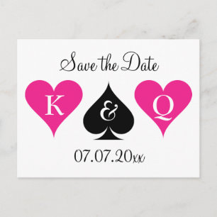 Rosa Neonlas Vegas, das Save the Date Postkarte