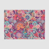 Rosa Neonpaisleyblumenmuster Seidenpapier (Vorderseite)