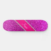 Rosa Neonstreifen des heißen Rosas des Glitters Skateboard (Horizontal)
