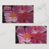 Rosa Nerium-Oleander-Blumen Visitenkarte (Vorne/Hinten)