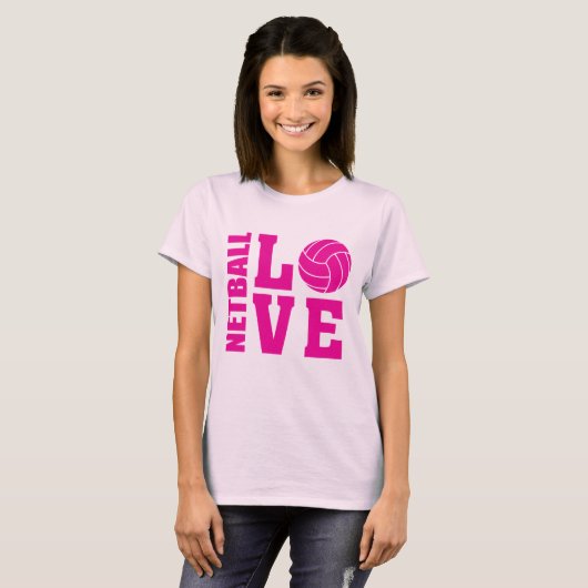 Rosa Netball-Liebe, Netball T-Shirt (Vorne ganz)
