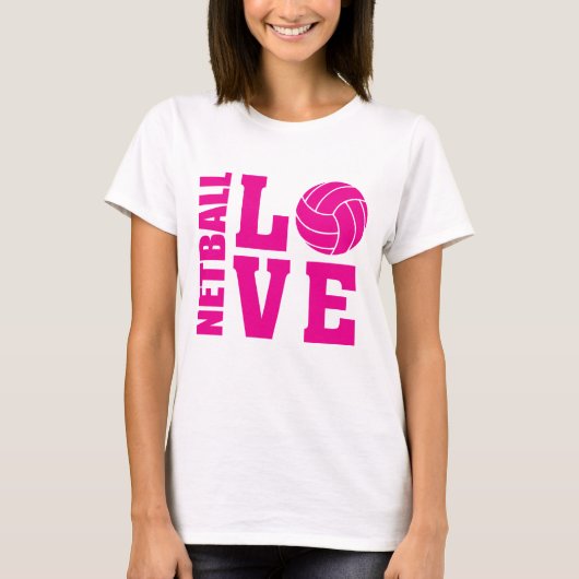 Rosa Netball-Liebe, Netball T-Shirt (Vorderseite)