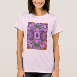 Rosa Neuengland Aster-Blume Abstrakt T-Shirt