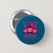 Rosa neues orangefarbenes Brustkrebs-Überlebender- Button (Vorne & Hinten)