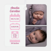 Rosa Neugeborene Geburtsstaten Ornament Aus Metall (Vorderseite)