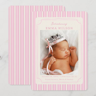 Rosa Neugeborenen-Geburtsfoto Baby Mädchen Ankündi Ankündigung