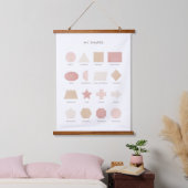 Rosa neutrale Formen pädagogische Dekoration Wandteppich Mit Holzrahmen (Schlafzimmer)