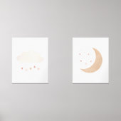 Rosa neutrale Wolke und Kinderzimmer der Mond Girl Bilderwand Sets (Vorderseite)