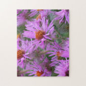 Rosa New England Asters Blumen Art Puzzle (Vertikal)