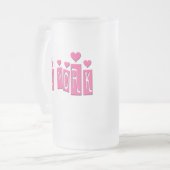 ROSA NEW YORK MIT HERZEN MATTGLAS BIERGLAS (Vorderseite Links)