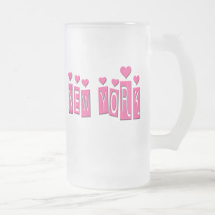 ROSA NEW YORK MIT HERZEN MATTGLAS BIERGLAS