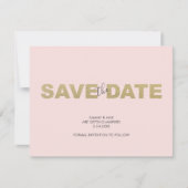 Rosa Nicht-Foto-Hochzeit speichern das Datum der E Save The Date (Vorderseite)