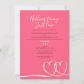 Rosa Nichts Extravagant nur Liebe Doppelherzen Ban Einladung (Vorderseite)