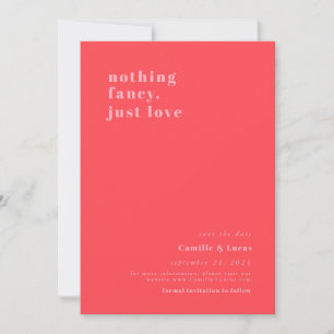 Rosa Nichts extravagant nur Liebe Retro Hochzeit Einladung