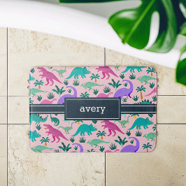 Rosa | Niedlich farbige Dinosaurier Muster Kids Na Badematte