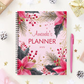 Rosa Niedlich Girly Elegante Weihnachten Planer