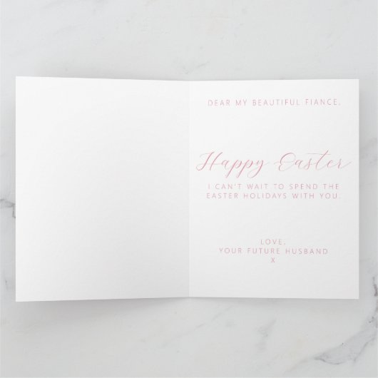 Rosa Niedlich Happy Ostereier Verlobte Ferienkarte Karte (Innenseite)