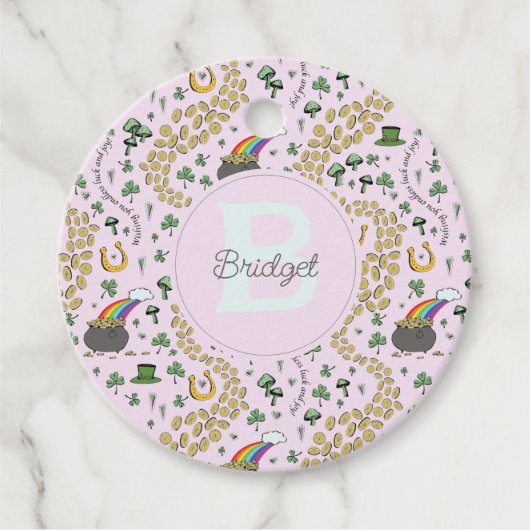 Rosa Niedlich n'Curvy Kleeblatts Giro del Malcanto Geschenkanhänger (Vorderseite)