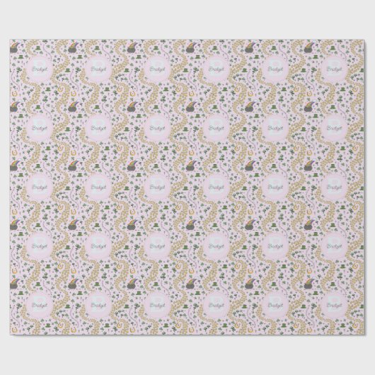 Rosa Niedlich n'Curvy Kleeblatts Giro del Malcanto Geschenkpapier (Flach)