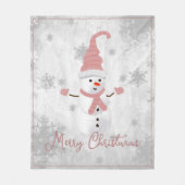 Rosa Niedlich Snowman Holiday Fleece Blankon (Vorderseite)