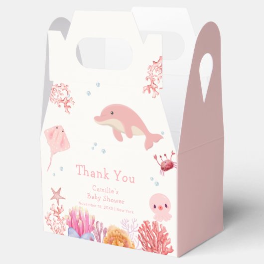 Rosa Niedlich unter dem Meer Dolphin Girl Dusche Geschenkschachtel (Geöffnet)