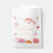 Rosa Niedlich unter dem Meer Dolphin Girl Dusche Geschenktütchen (Vorderseite)