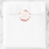 Rosa Niedlich unter dem Meer Dolphin Girl Dusche Runder Aufkleber (Tasche)