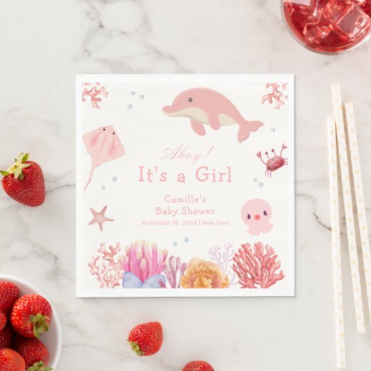 Rosa Niedlich unter dem Meer Dolphin Girl Dusche Serviette (Beispiel)