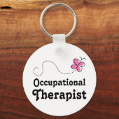 Rosa Niedliche Arbeitstherapeutin Schlüsselanhänger (Vorderseite)