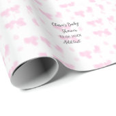 Rosa niedliche Blume Babydusche Aquarell Modernes  Geschenkpapier (Rolleneckpunkt)