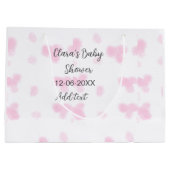 Rosa niedliche Blume Babydusche Aquarell Modernes  Große Geschenktüte (Rückseite)