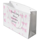 Rosa niedliche Blume Babydusche Aquarell Modernes  Große Geschenktüte (Rückseite Schrägansicht)