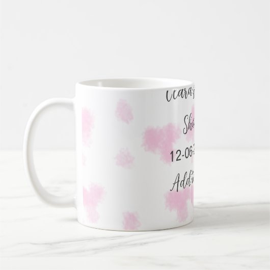 Rosa niedliche Blume Babydusche Aquarell Modernes Kaffeetasse (Links)