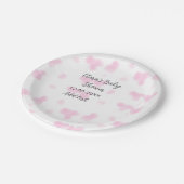 Rosa niedliche Blume Babydusche Aquarell Modernes  Pappteller (Schrägansicht)